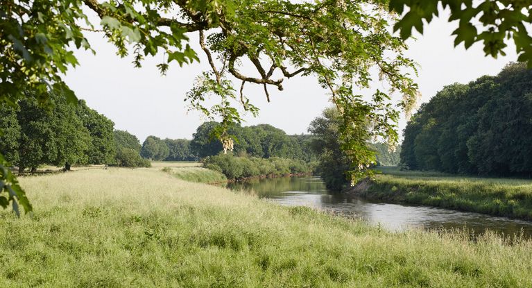 Flussufer und Auenlandschaft in der Nähe von Lingen