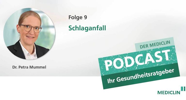 Porträtbild Dr. Petra Mummel und Kopfhörer aus dem Logo MEDICLIN Podcast 